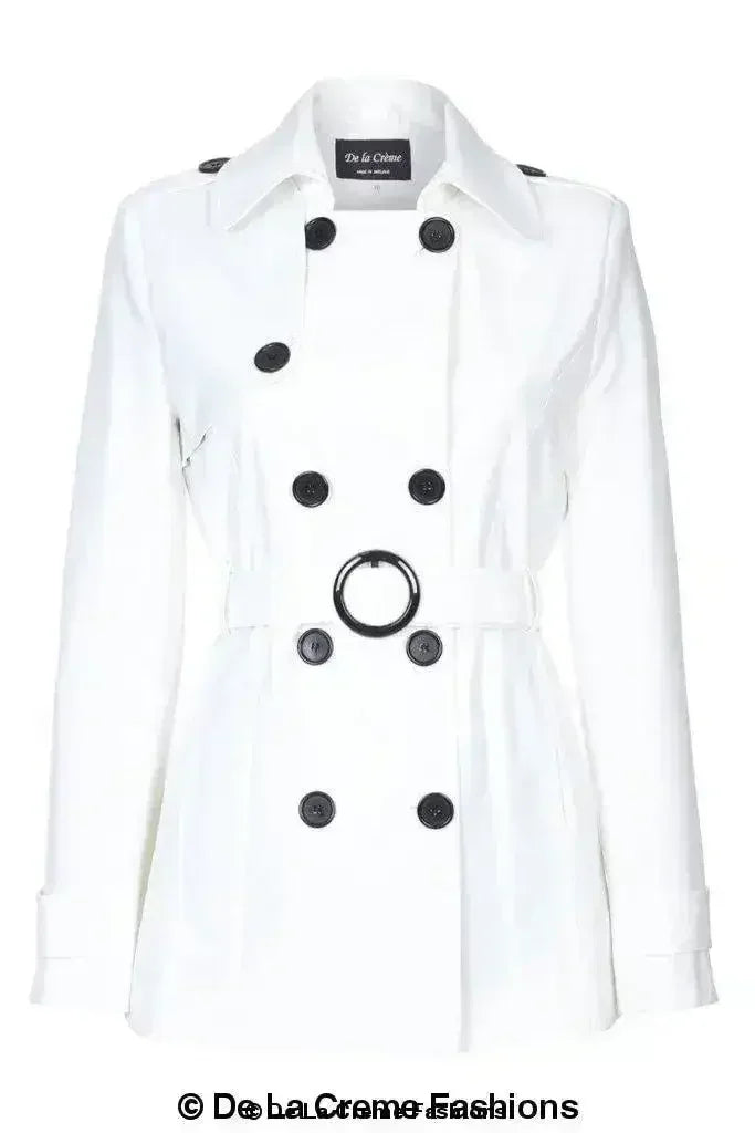 Womens Spring/Summer Double Breasted Short Belted Coat (1710-SP)