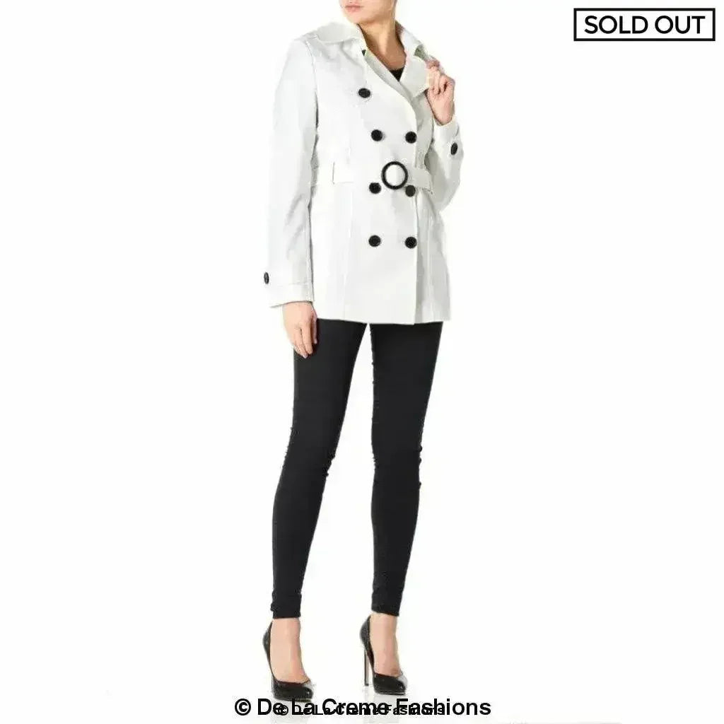 Womens Spring/Summer Double Breasted Short Belted Coat (1710-SP)