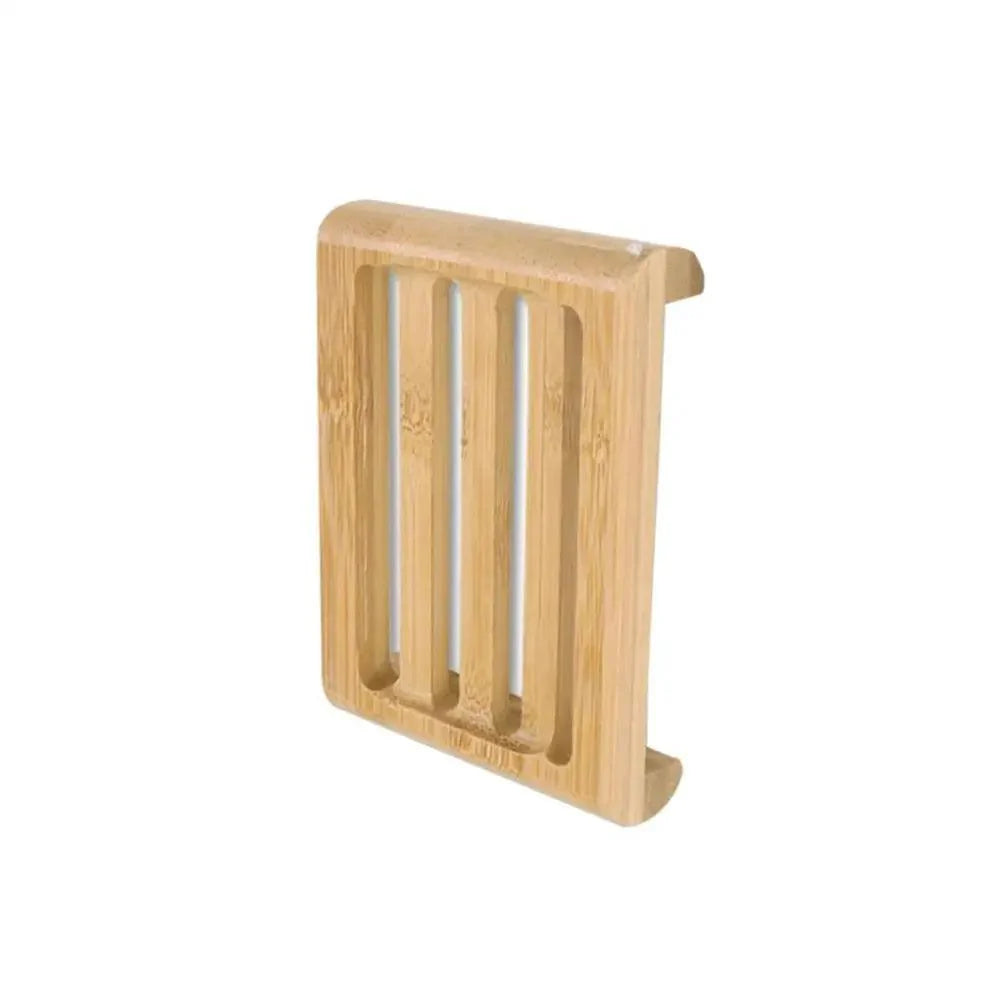 Wooden Natural Bamboo Soap Dishes Tray Holder Storage Soap Rack Plate Box Container Portable Bathroom Soap Dish Storage Box Bathroom Wooden Soap Case Holder Home Hand Craft Natural Wood Dish Holder for Soap Sponge