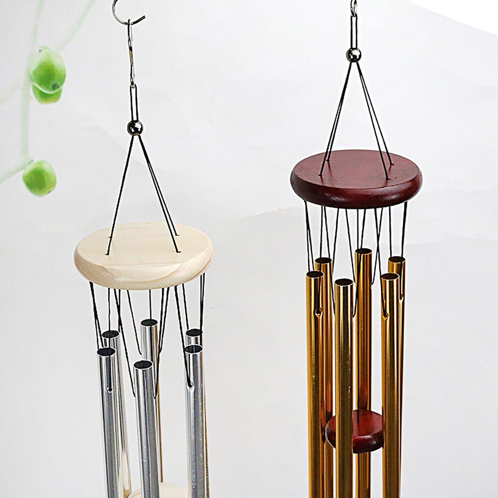 Wooden Wind Bell Romantic Memorial Wind Chimes For Outside 30 Inch 6 Rustproof Aluminum Tubes Wooden Wind Bell Romantic Memorial Wind-chimes Best Gift For Home Garden Patio Yard