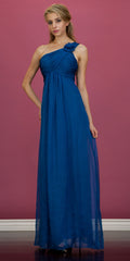 CLEARANCE - Cinderella Divine 7716 Long One Shoulder Chiffon Empire Dress
