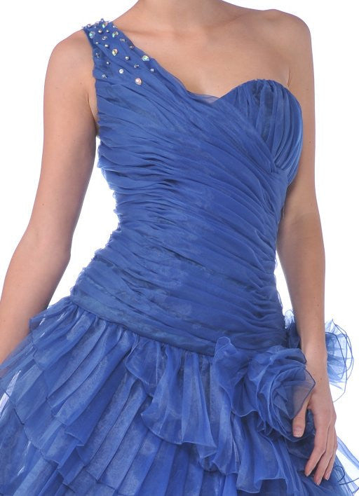 CLEARANCE - Cinderella Divine 1997 One Shoulder Strap Layered Dress (Size 12)