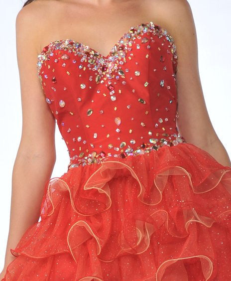 CLEARANCE - Cinderella Divine 1833 Ruffle Layer Tulle Skirt Dress (Size 4)