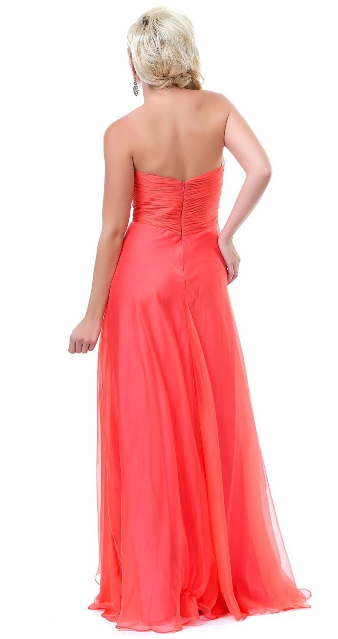 CLEARANCE - Cinderella Divine 7574 Strapless Prom Gown Double Layer Chiffon (Size 8)