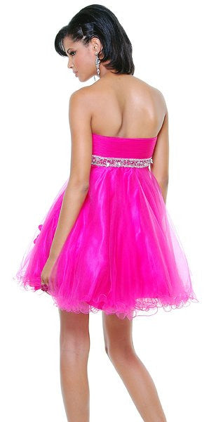 CLEARANCE - Cinderella Divine 4051 Short A-Line Dress Rhinestone Waist (Size 14)