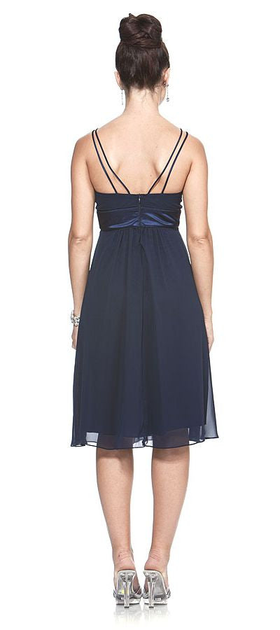 CLEARANCE - Knee Length Spaghetti Strap Chiffon Dress (Size Medium)