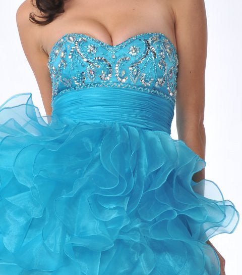 CLEARANCE - Cinderella Divine 5866 Strapless Cocktail Dress Short (Size 8)