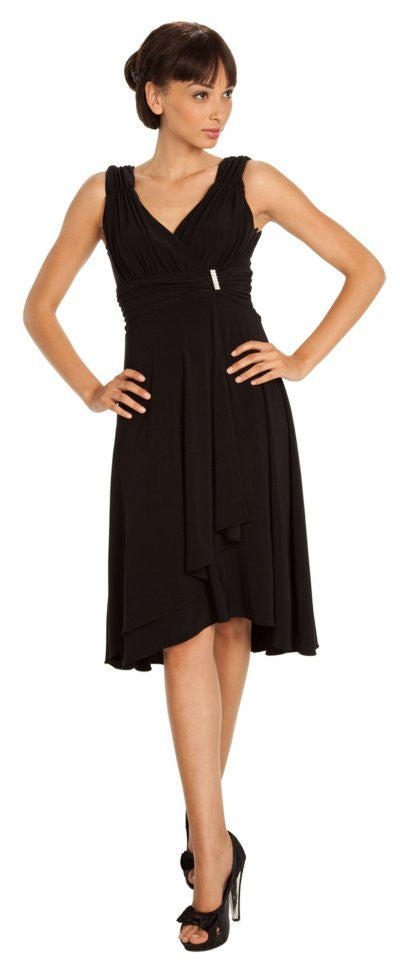 CLEARANCE - Royal Blue Dinner Cruise Evening Dress Knee Length (Size XL)