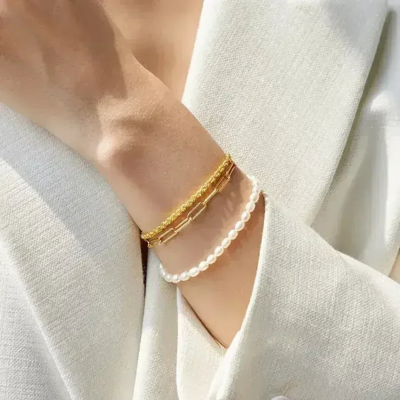 Paperclip Chain Bracelet, Link Chain Bracelet, Bracelet For Women